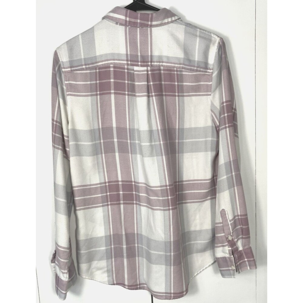 Banana Republic Boyfriend Fit Flannel Shirt Lilac/white Size Small - Picture 6 of 6